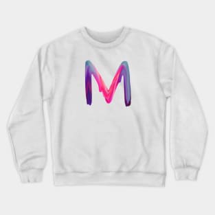 Letter M In Vibrant Watercolor Crewneck Sweatshirt